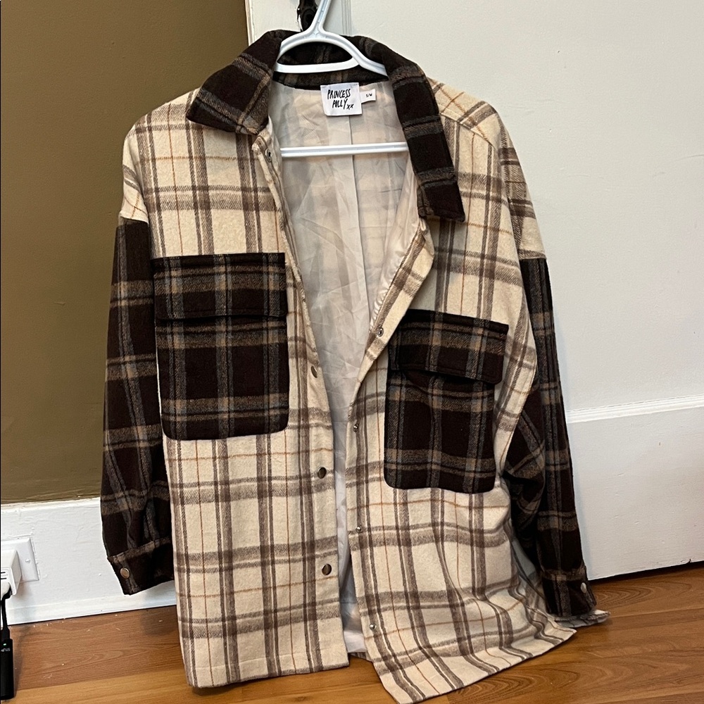 Princess Polly Brown Plaid Jacket